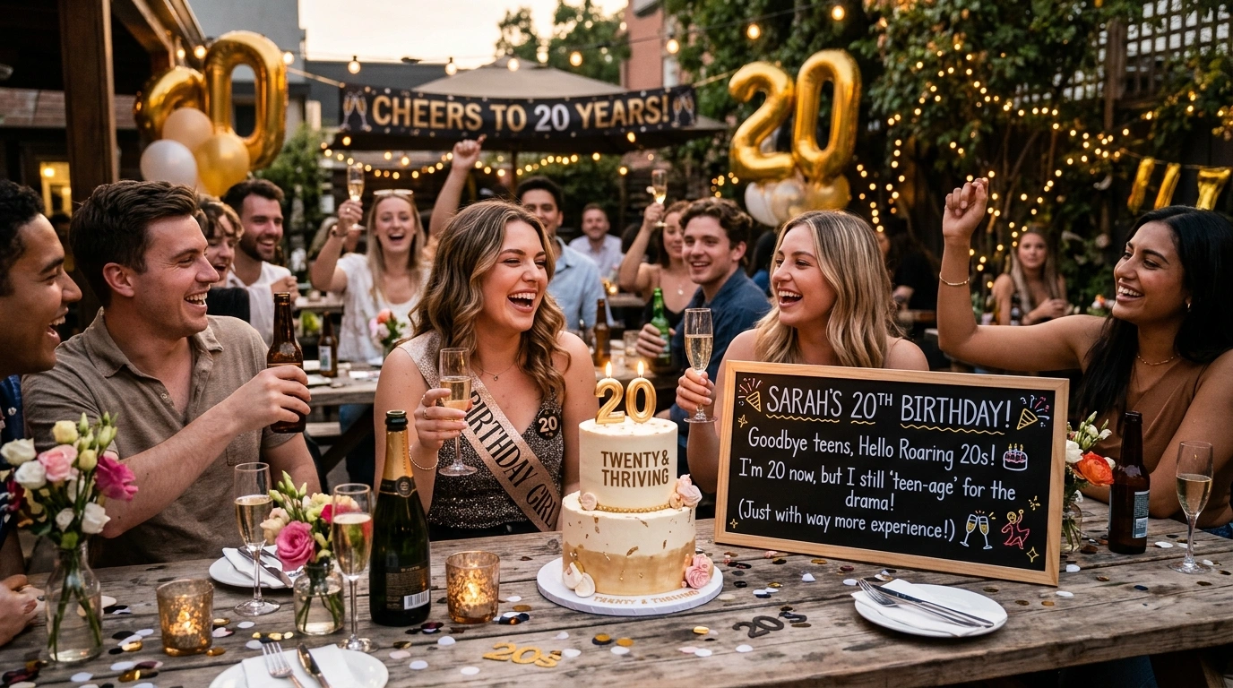 20th Birthday Puns Social Media Captions