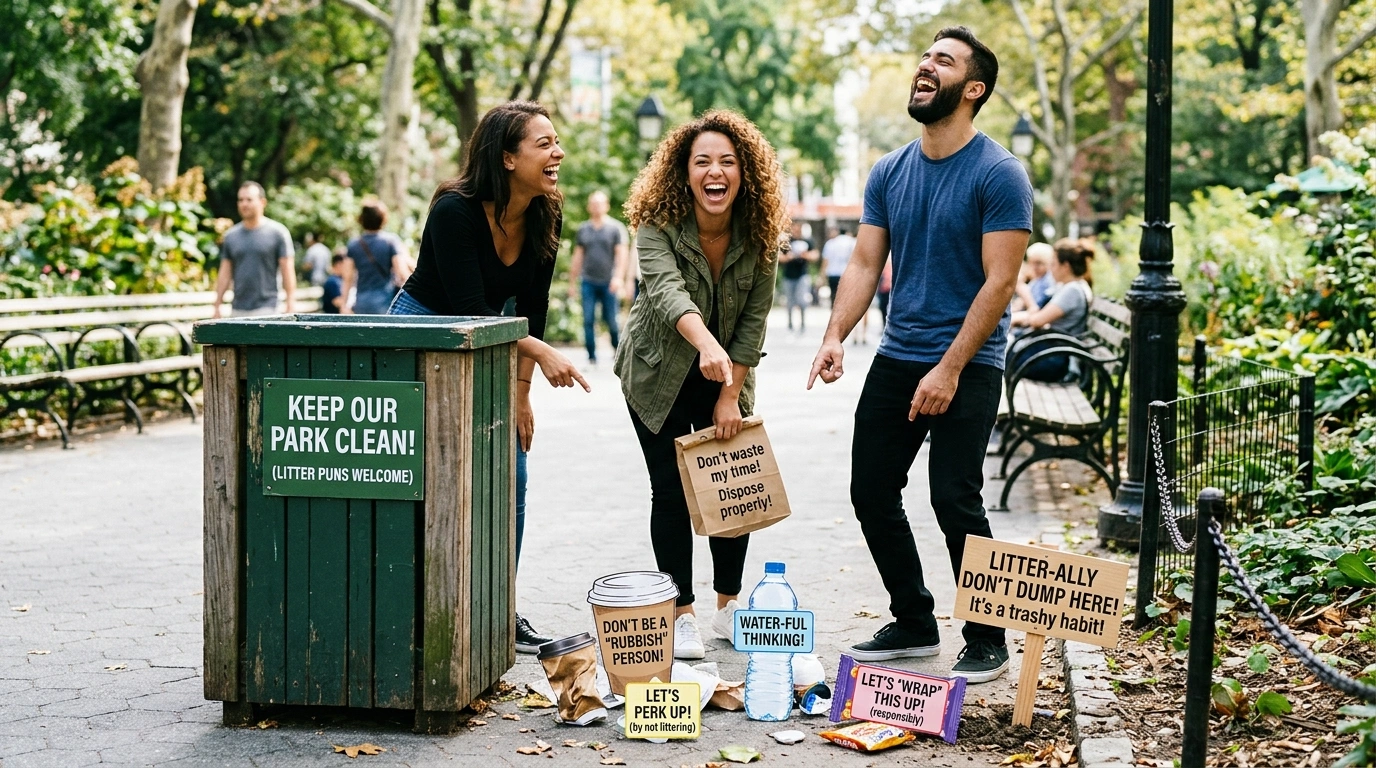 Travel litter puns Humor