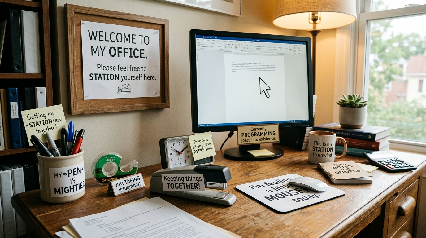 desk puns Social Media & Caption Jokes